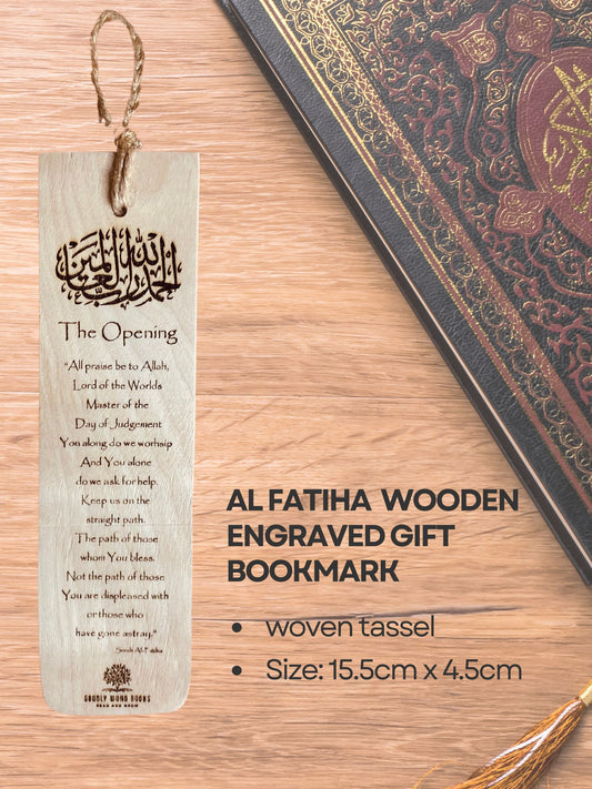 Al Fatiha Wooden Engraved Gift Bookmark